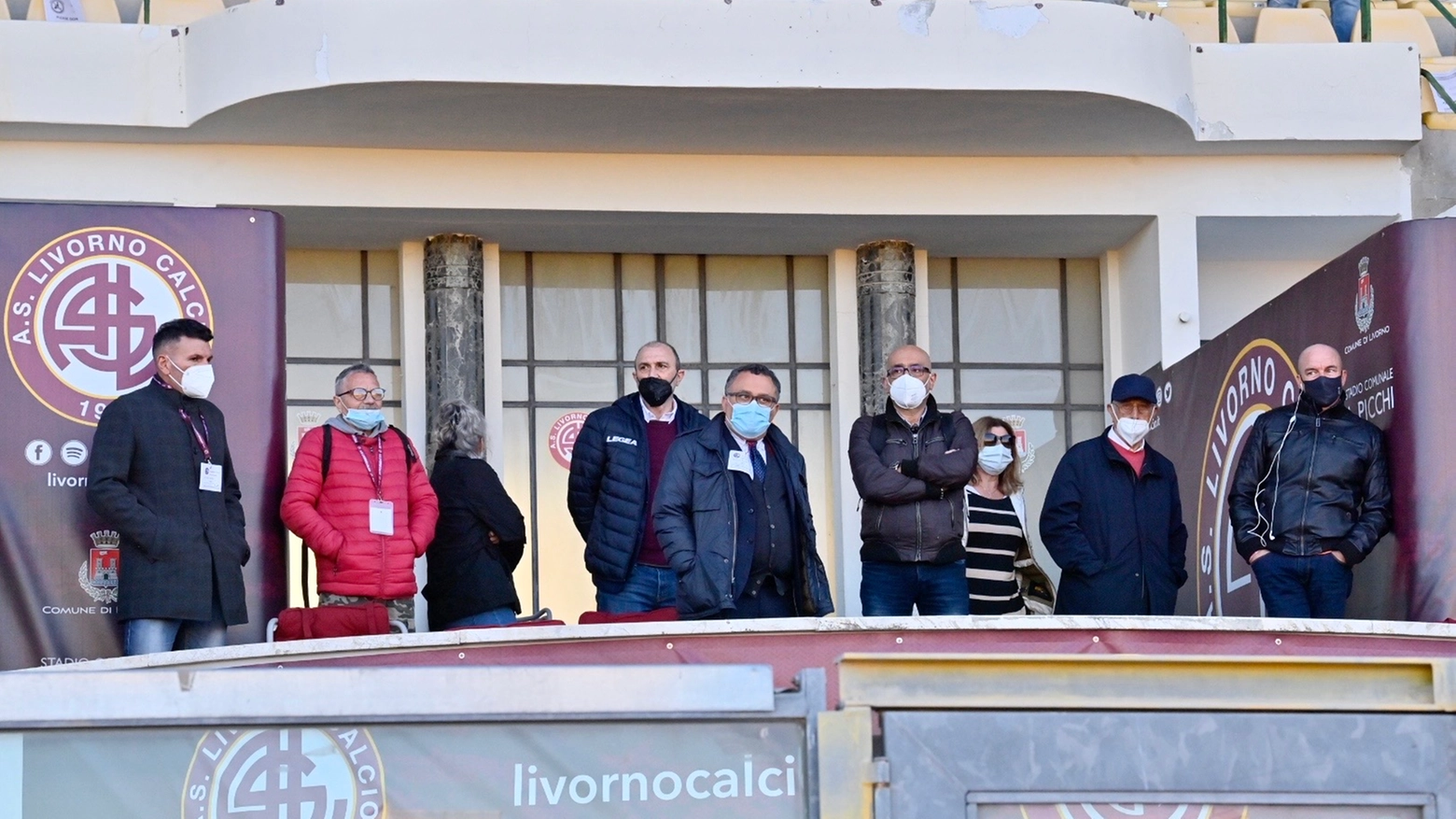 La tribuna autorità del "Picchi" in occasione di Livorno-Pro Sesto (Foto Novi)