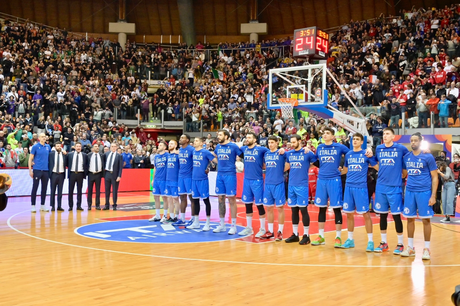 La Nazionale italiana di basket a Livorno (Foto Novi)