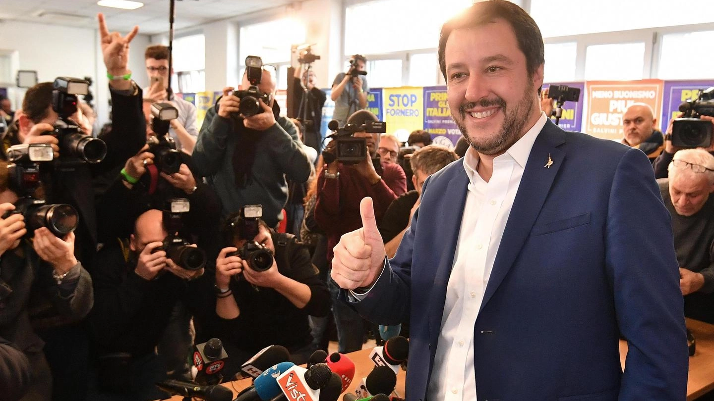 Elezioni 4 marzo, Matteo Salvini in conferenza stampa (Ansa)