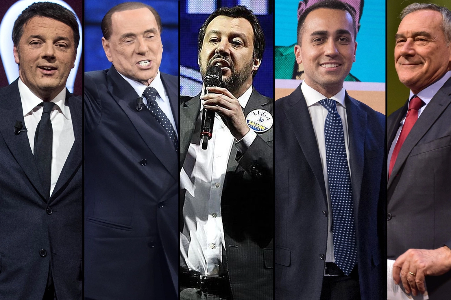Renzi, Berlusconi, Salvini, Di Maio