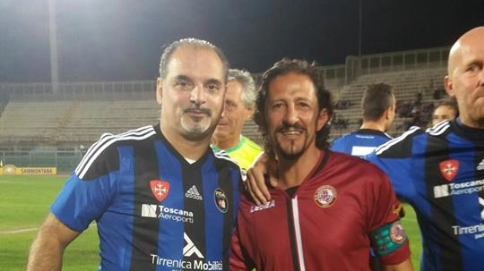 Gerry Cavallo e Igor Protti in occasione del derby del cuore dello scorso anno al Picchi