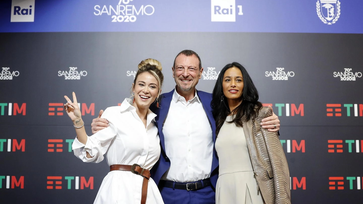 Sanremo 2020: Diletta Leotta, Amadeus e Rula Jebreal (Ansa)