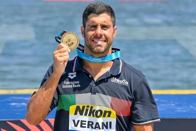 Dario Verani con la medaglia d'oro(Foto G Scala/DBM)