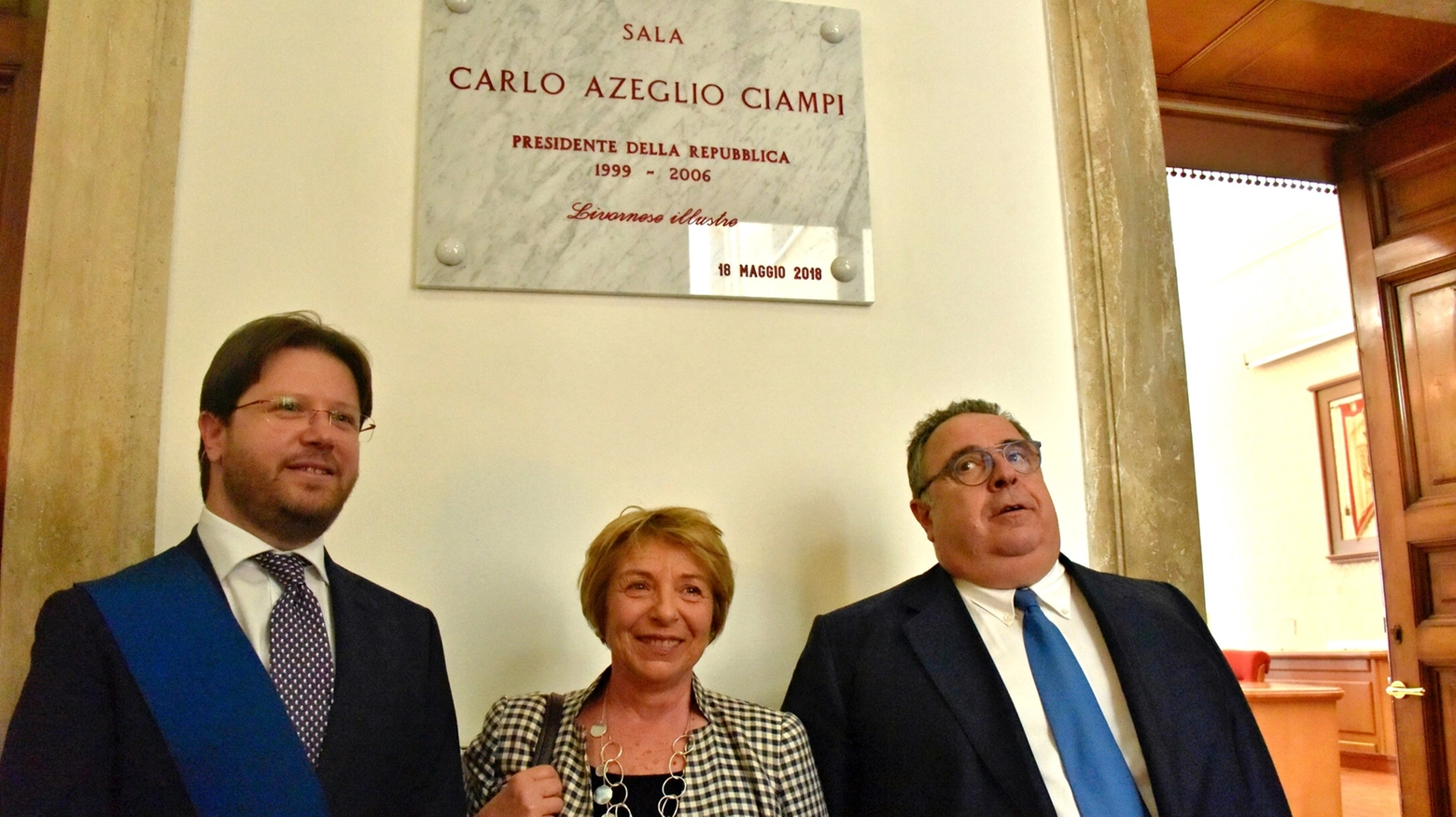 Il presidente della Provincia Franchi con Gabriella e Claudio Ciampi