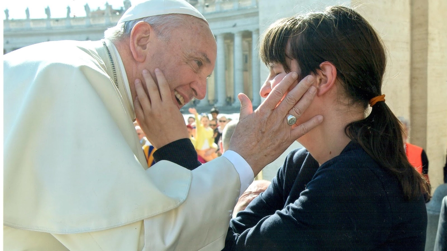 La giovane elbana con Papa Francesco