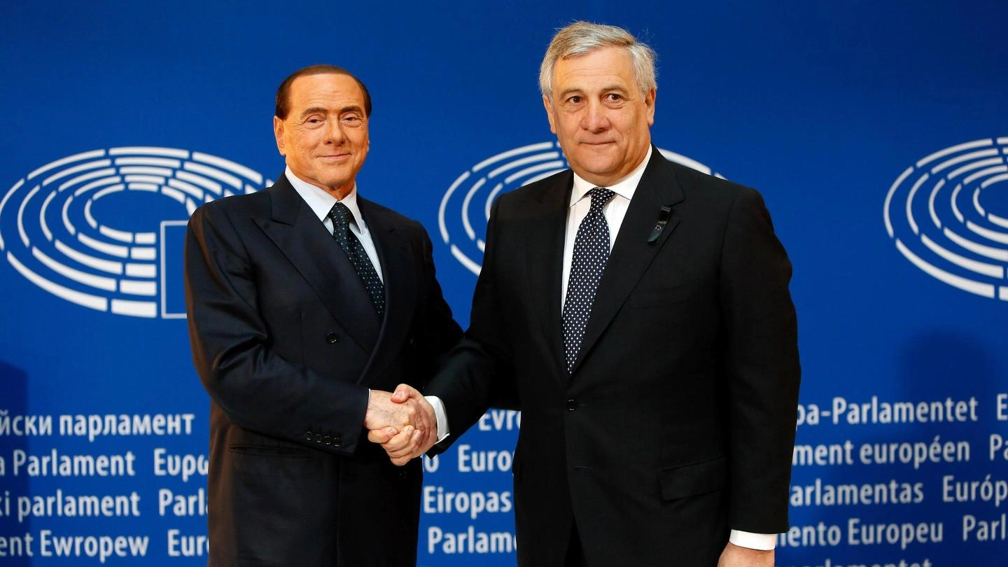 Silvio Berlusconi e Antonio Tajani (Ansa)