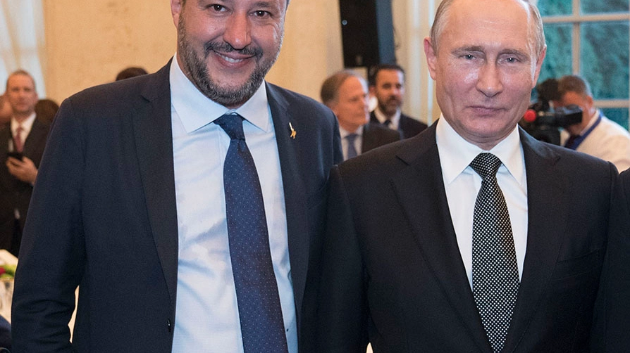 Natteo Salvini e Vladimir Putin (ImagoE)