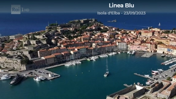 Un frame della trasmissione "Linea Blu" dedicata all'isola d'Elba