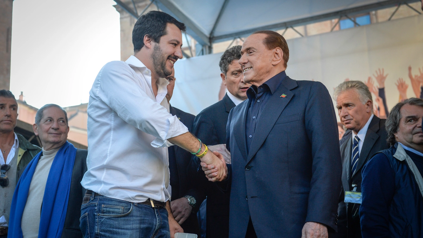 Matteo Salvini e Silvio Berlusconi (ImagoE)