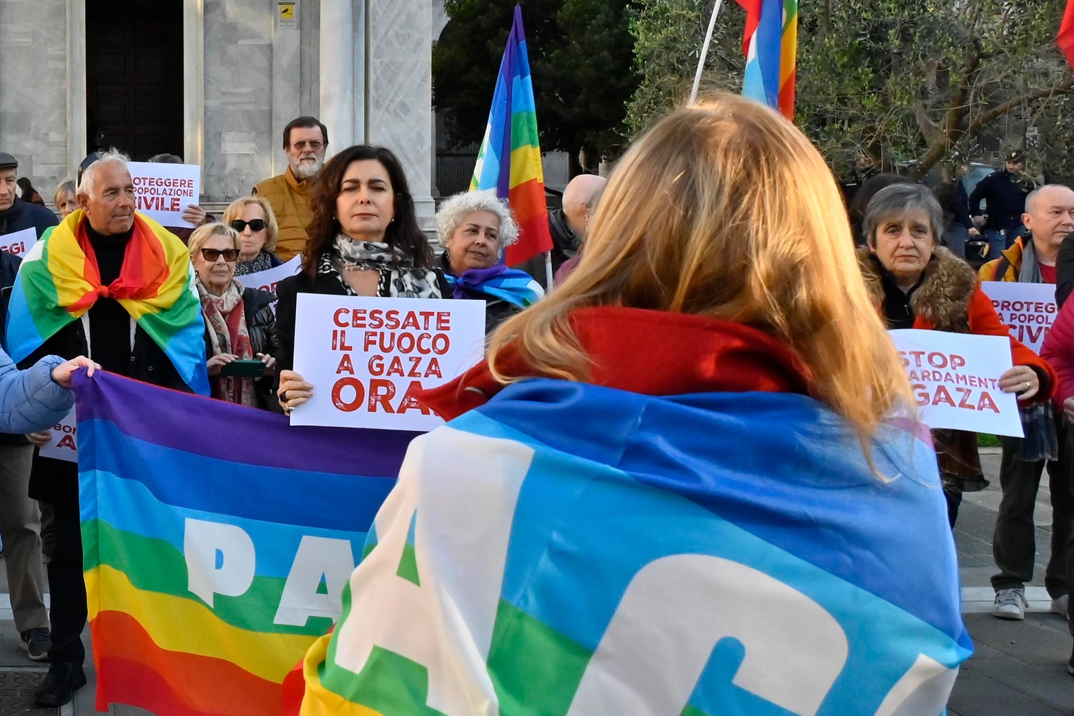 Laura Boldrini al flashmob di Livorno (Foto Novi)