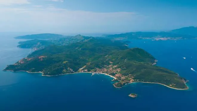 FGN4A9 Italy, Tuscany, Elba island, Cavo, North Est of island   (aerial view) // Italie, Toscane, Ile d'Elbe, Cavo, Nord-est de l'ile