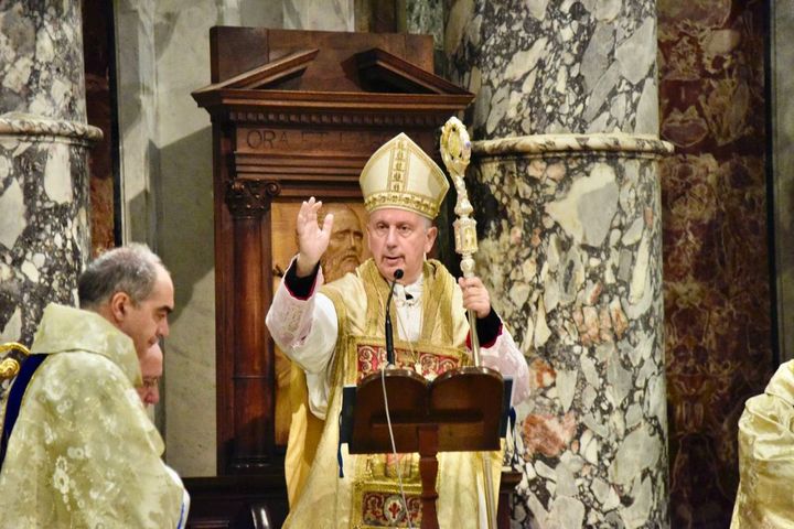 La Messa al santuario di Montenero: il vescovo Giusti (Foto Novi)