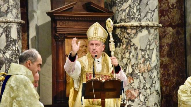 La Messa al santuario di Montenero: il vescovo Giusti (Foto Novi)