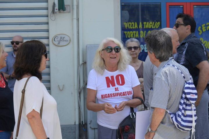 Piombino, manifestazione contro la volontà di costruire il rigassificatore
(foto Novi)