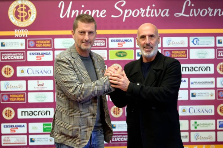 Livorno, la presentazione del nuovo tecnico Vincenzo Esposito (foto Novi)