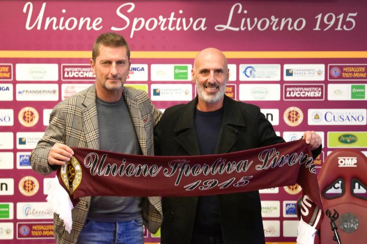 Livorno, la presentazione del nuovo tecnico Vincenzo Esposito (foto Novi)