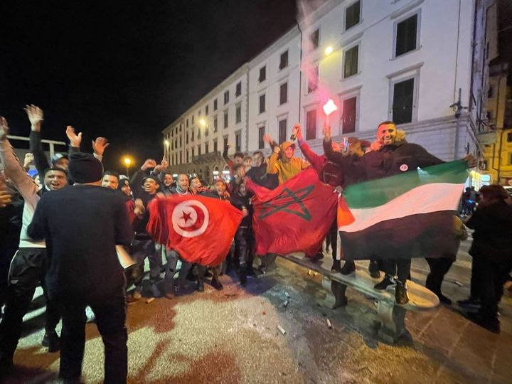 I tifosi del Marocco in festa: Livorno (foto Novi)