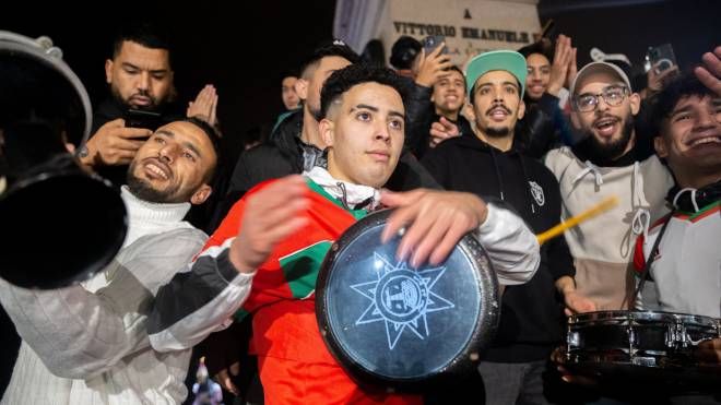 I tifosi del Marocco in festa: Pisa (foto Enrico Mattia Del Punta)