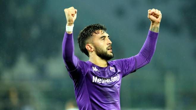 Lazio-Fiorentina, Nico Gonzalez dopo il gol (Foto Ansa)